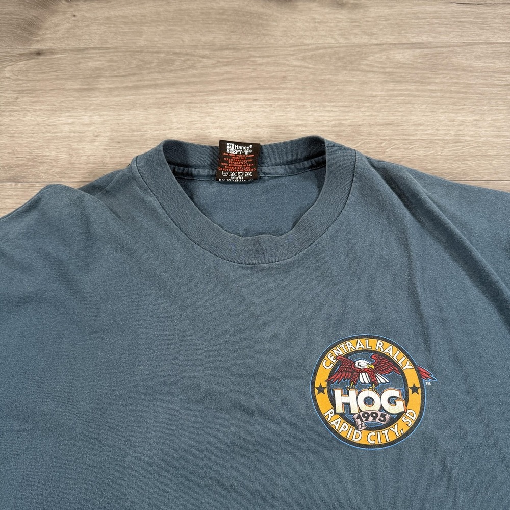 Vintage Harley-Davidson Shirt Mens XL HOG Rapid City 1995 Made in USA 90s - Picture 7 of 9